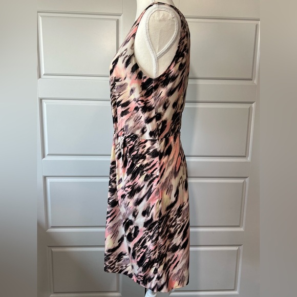 Sleeveless Dress Abstract Print Elastic Waist Casual‎ Pink Black Size S - Picture 4 of 8